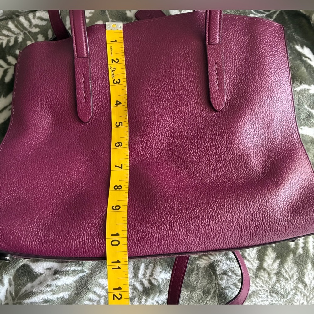 Coach Pebbled Leather Tote in Plum - Picture 3 of 16